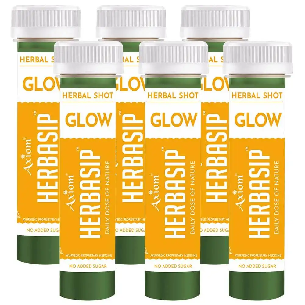 Herbasip Glow Juice Pack of 6 Shots,  Unflavoured  50 ml