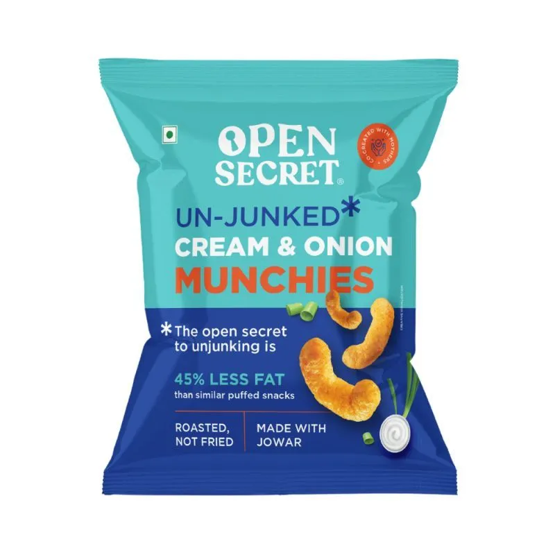 Open Secret Cream & Onion Puff Munchies - Pack Of 20