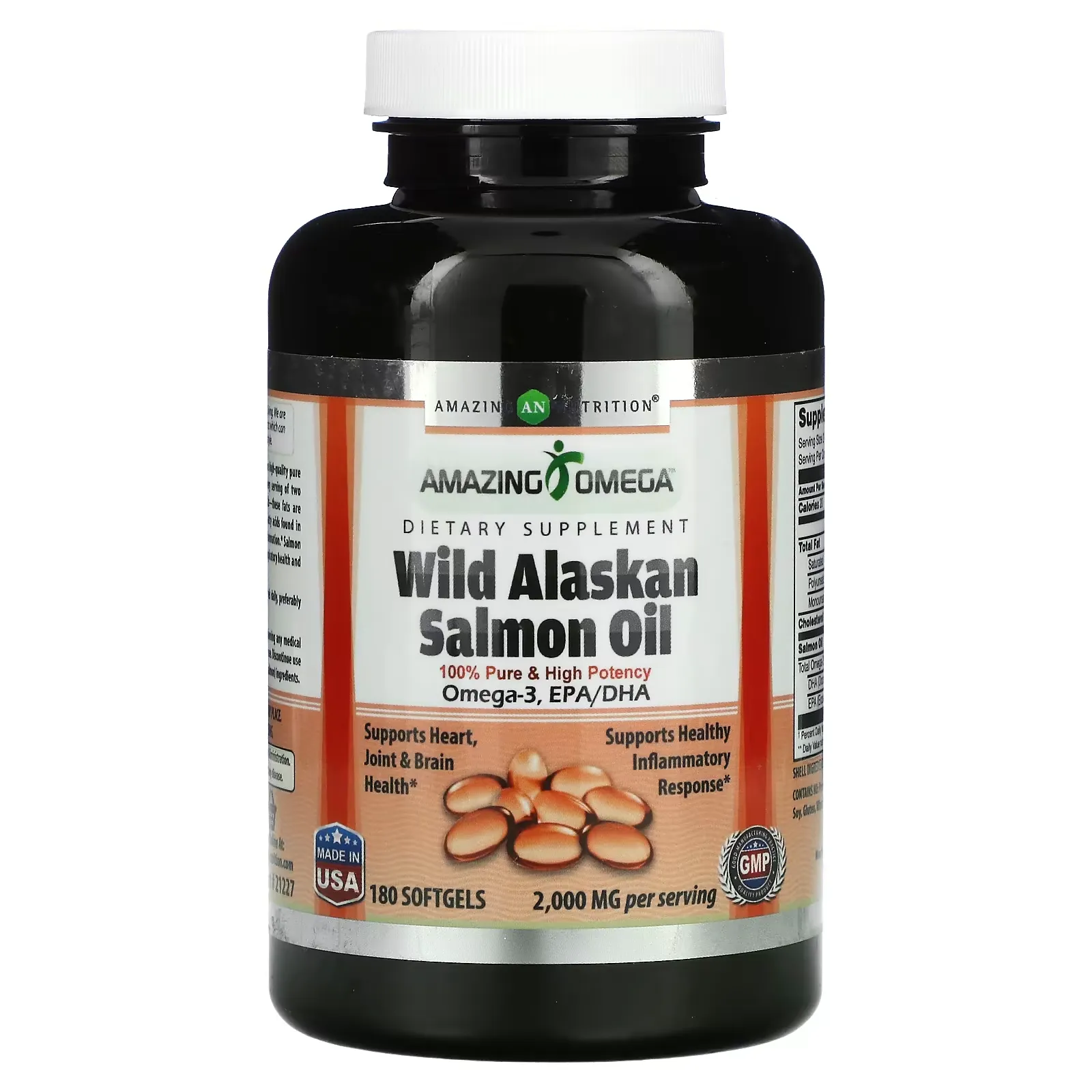 Wild Alaskan Salmon Oil, 2,000 mg, 180 Softgels