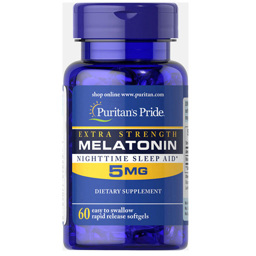 Puritan's Pride Melatonin - 5MG - 60 ETS Rapid Release Softgels