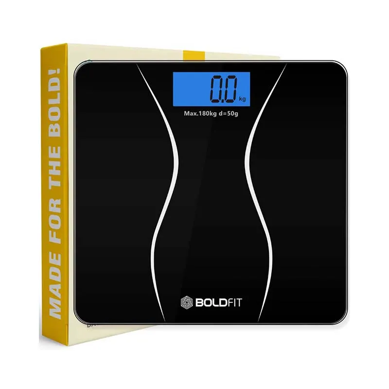 Boldfit Digital Weighing Scale Weighing Machine With LCD Display 1year Warranty - Black