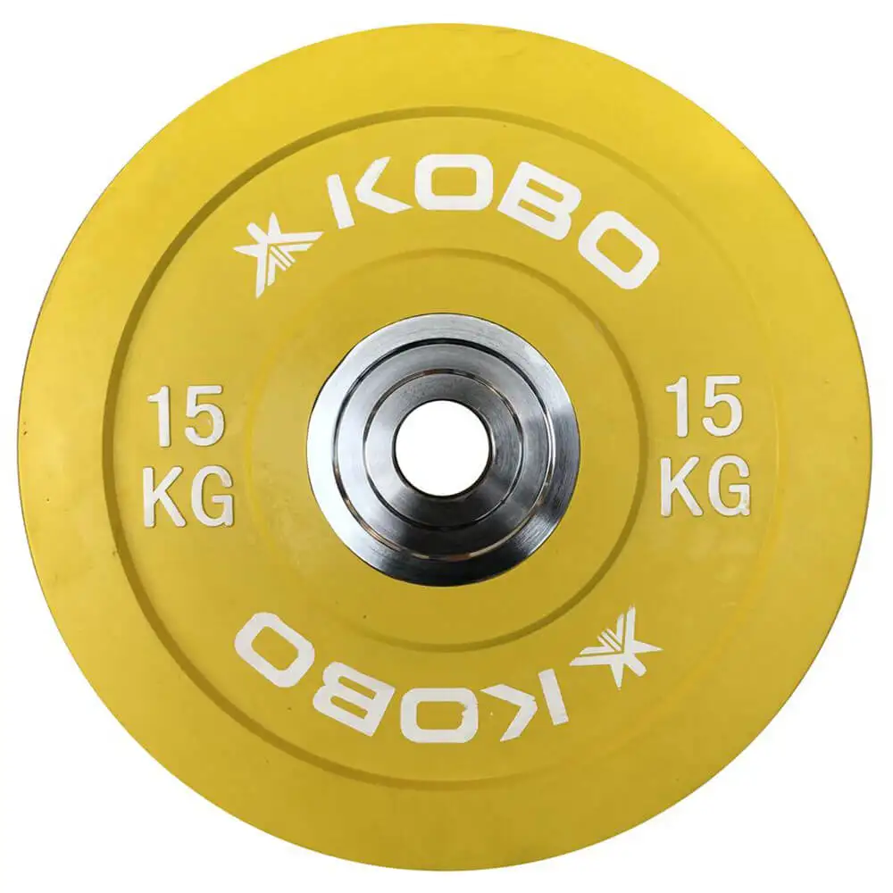 KOBO Bumper Plates 51mm,  Yellow  15 kg