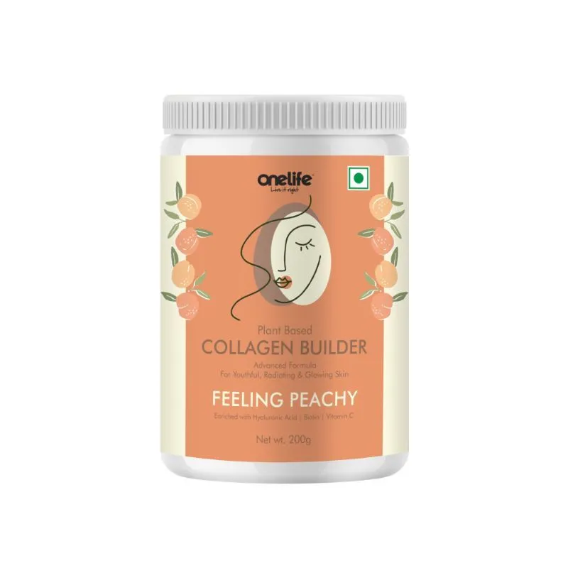 OneLife Plant Based Collagen Builder For Youthful, Radiating & Glowing Skin Peach Flavour