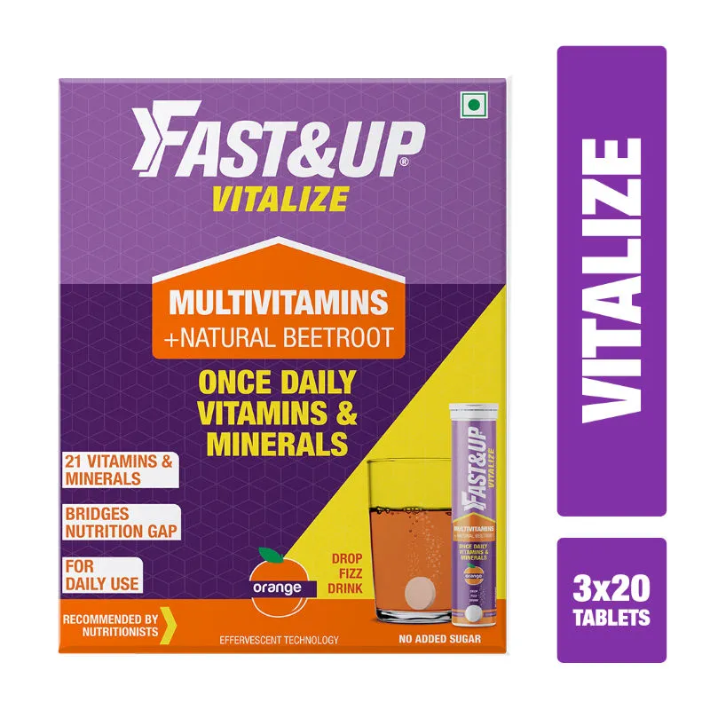 Fast&Up Vitalize Multivitamin Natural Beetroot Supplements - Orange