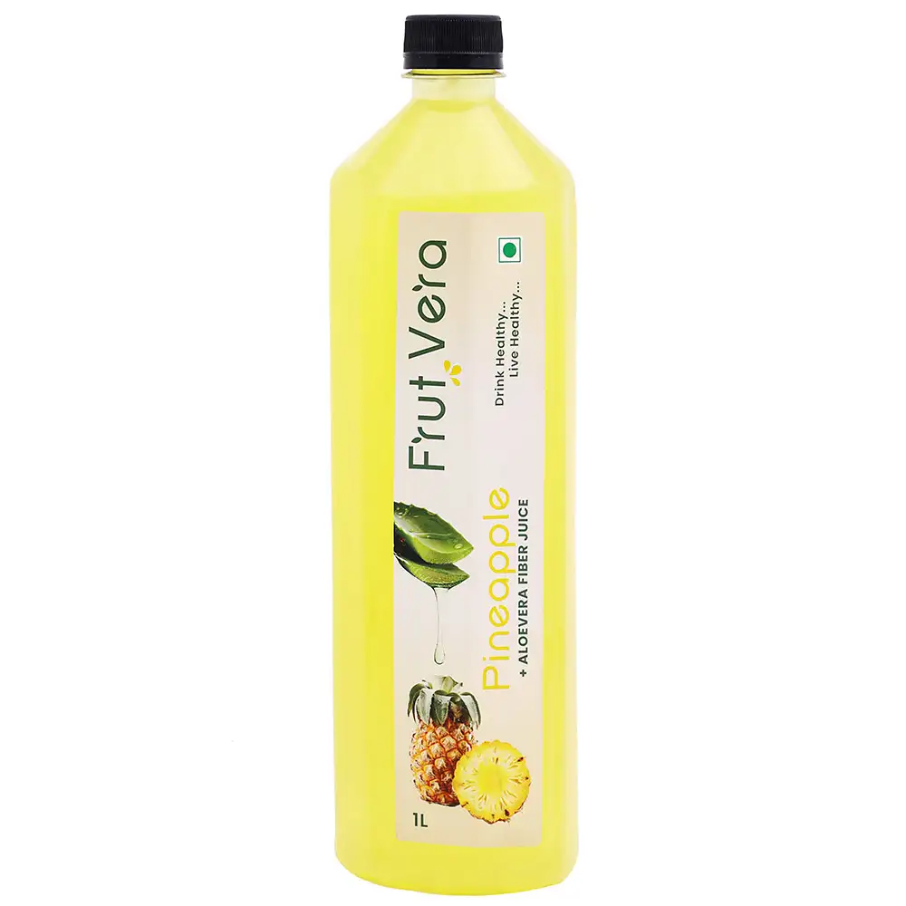 FrutVera Pineapple + Aloevera Fiber Juice,  Unflavoured  1 L