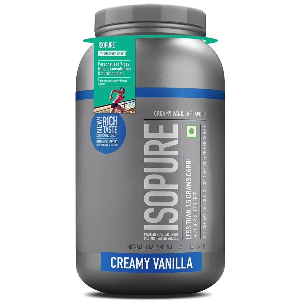 Isopure 100% Whey Protein Isolate with Less Than 1.5 Grams Carbs,  4.4 lb  Creamy Vanilla