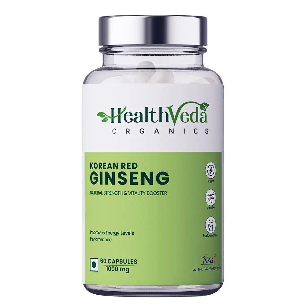 Health Veda Organics Korean Red Ginseng,  60 veggie capsule(s)