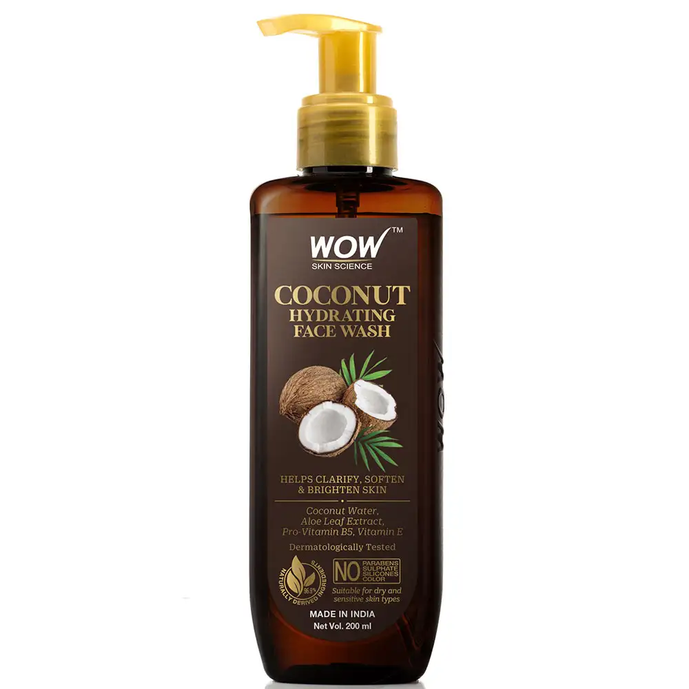 WOW Skin Science Coconut Hydrating Face Wash,  200 ml  for Dry & Sensitive Skin Types