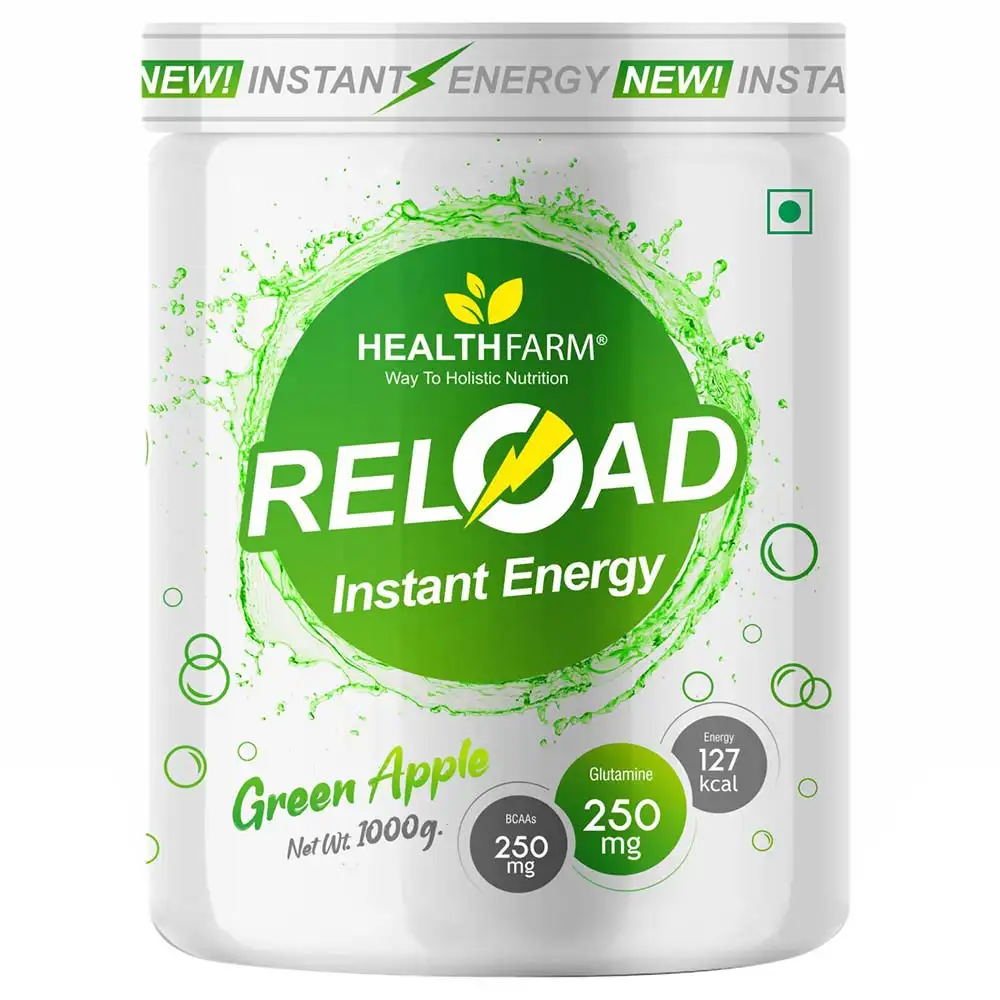 Healthfarm Elite Series Reload Instant Energy,  1 kg  Green Apple