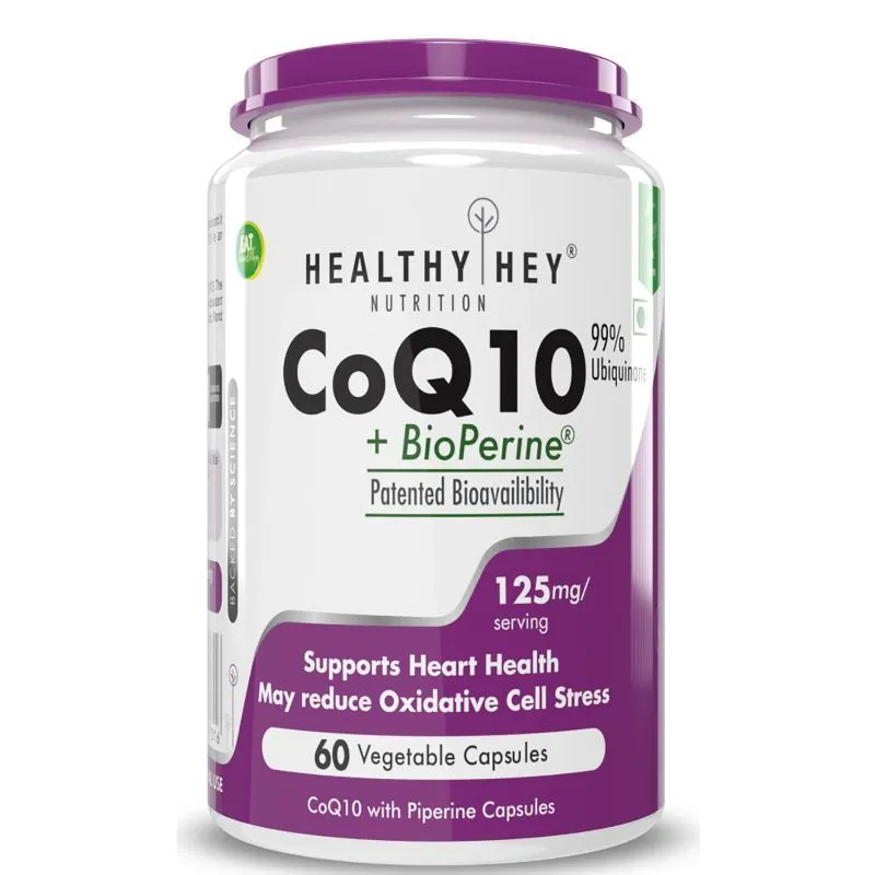 HealthyHey Nutrition High Absorption CoQ10 With Bioperine - 125mg - Capsules