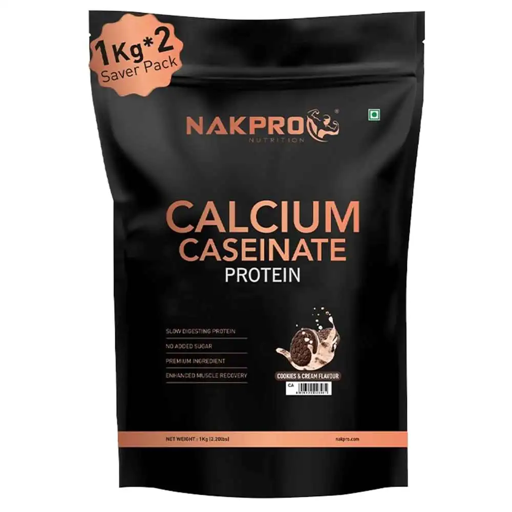 Nakpro Calcium Caseinate Protein,  2.2 lb  Cookies & Cream (Pack of 2)