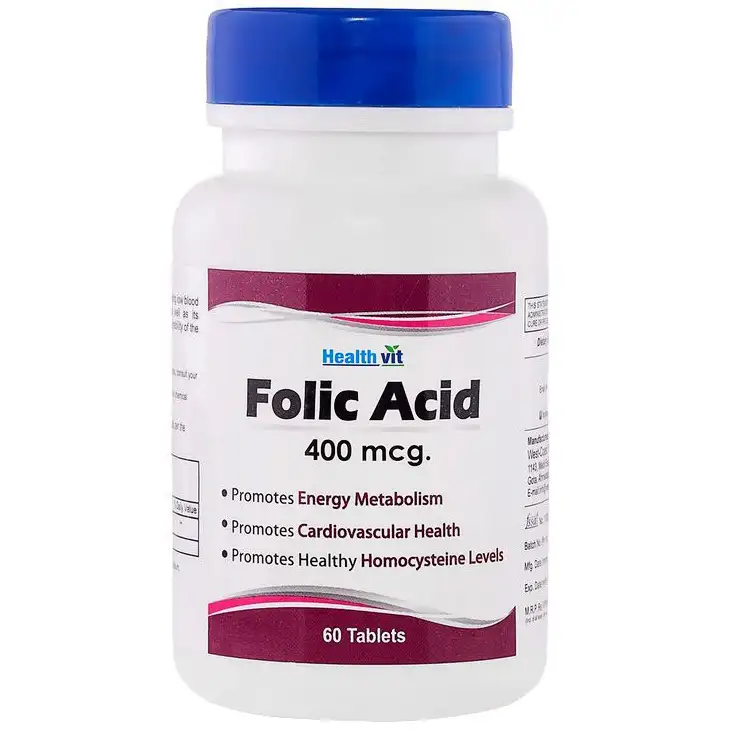 Healthvit Folic Acid (400 mcg),  Unflavoured  60 tablet(s)