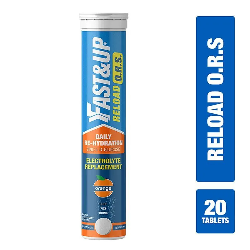 Fast&Up Reload O.R.S, Effervescent Electrolyte Tablets - Refreshing Orange Flavour