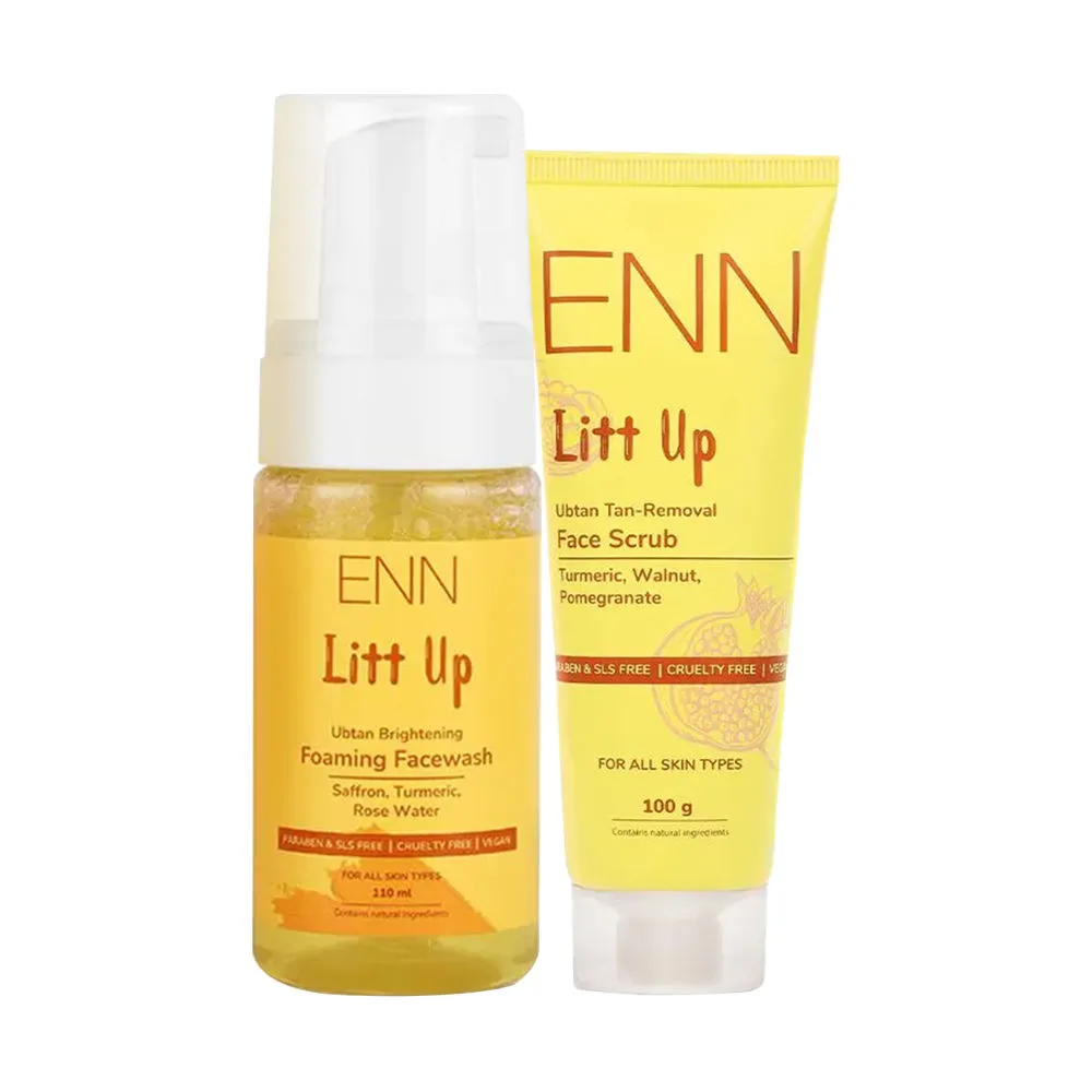 ENN Litt Up Ubtan Skin Brightening Facewash & Face Scrub Kit