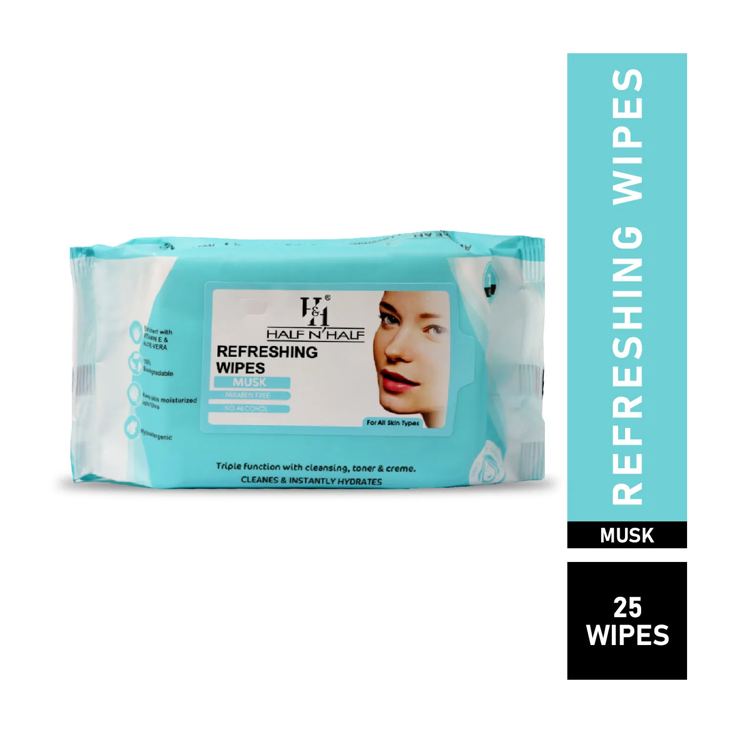 Half N Half Refreshing Wipes - E-28-Musk