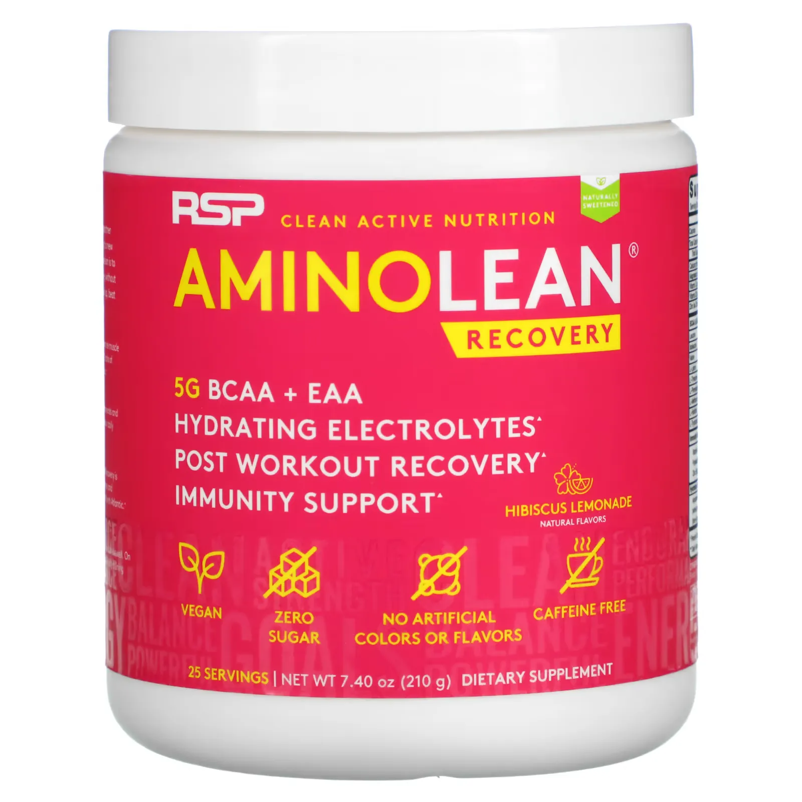 AminoLean Recovery, Hibiscus Lemonade, 7.40 oz (210 g)