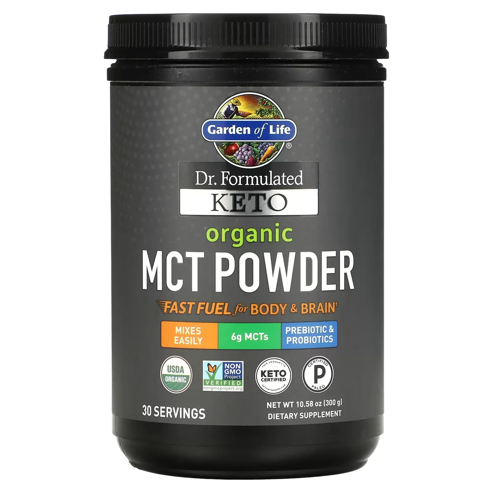 Dr. Formulated Keto, Organic MCT Powder, 10.58 oz (300 g)