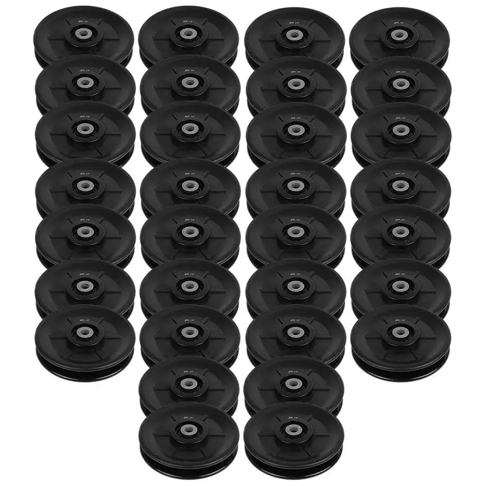 B Fit USA Gym Pulley with Inbuilt Bearing and Bush,  5Inch Black Set of 32