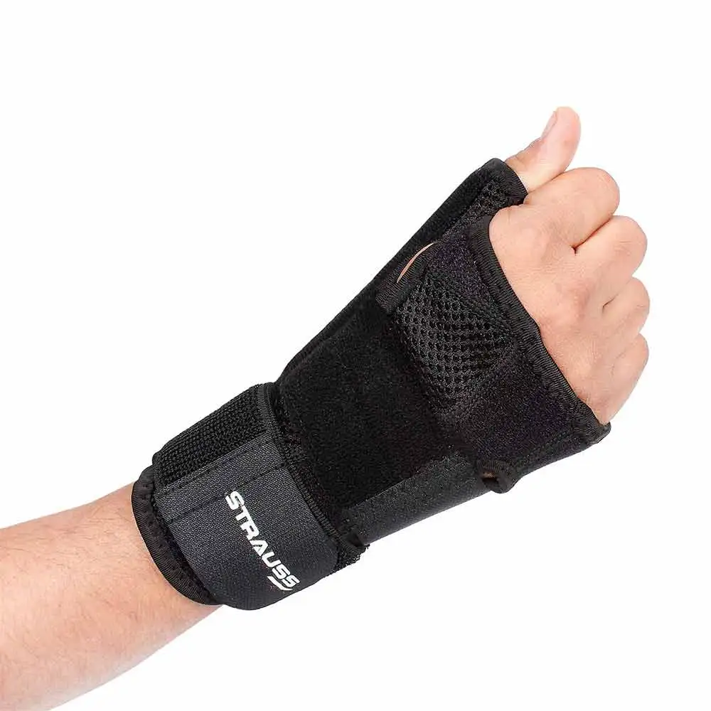 Strauss Thumb Support with Wrist Wrap,  Black  Free Size