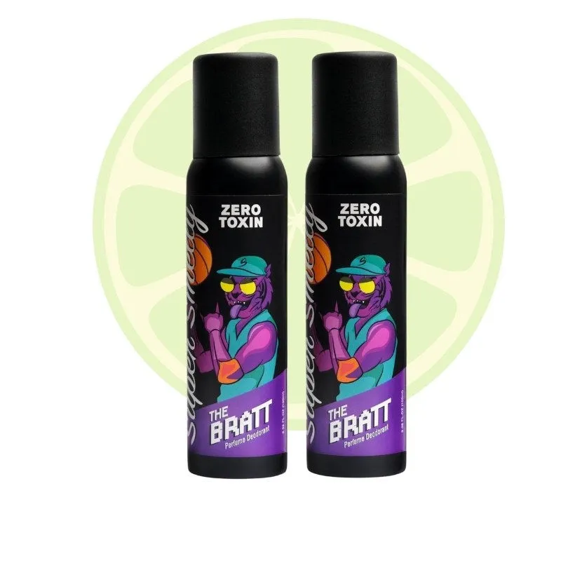 Super Smelly Bratt Zero Toxin Natural Deodorant Spray For Men And Women (Pack Of 2)