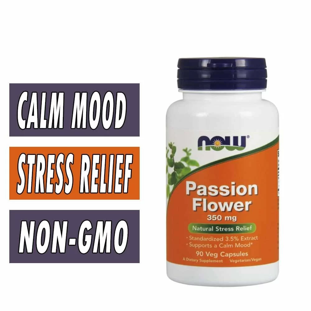 NOW Passion Flower - 350 mg - 90 Veg Capsules