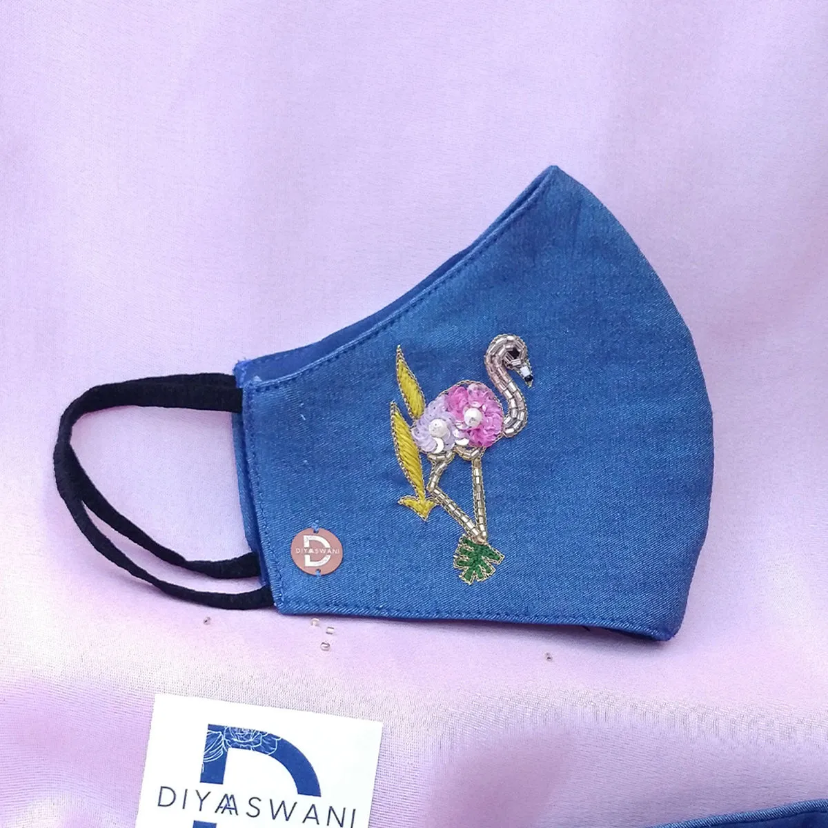 Diya Aswani Female Denim Flamingo Mask