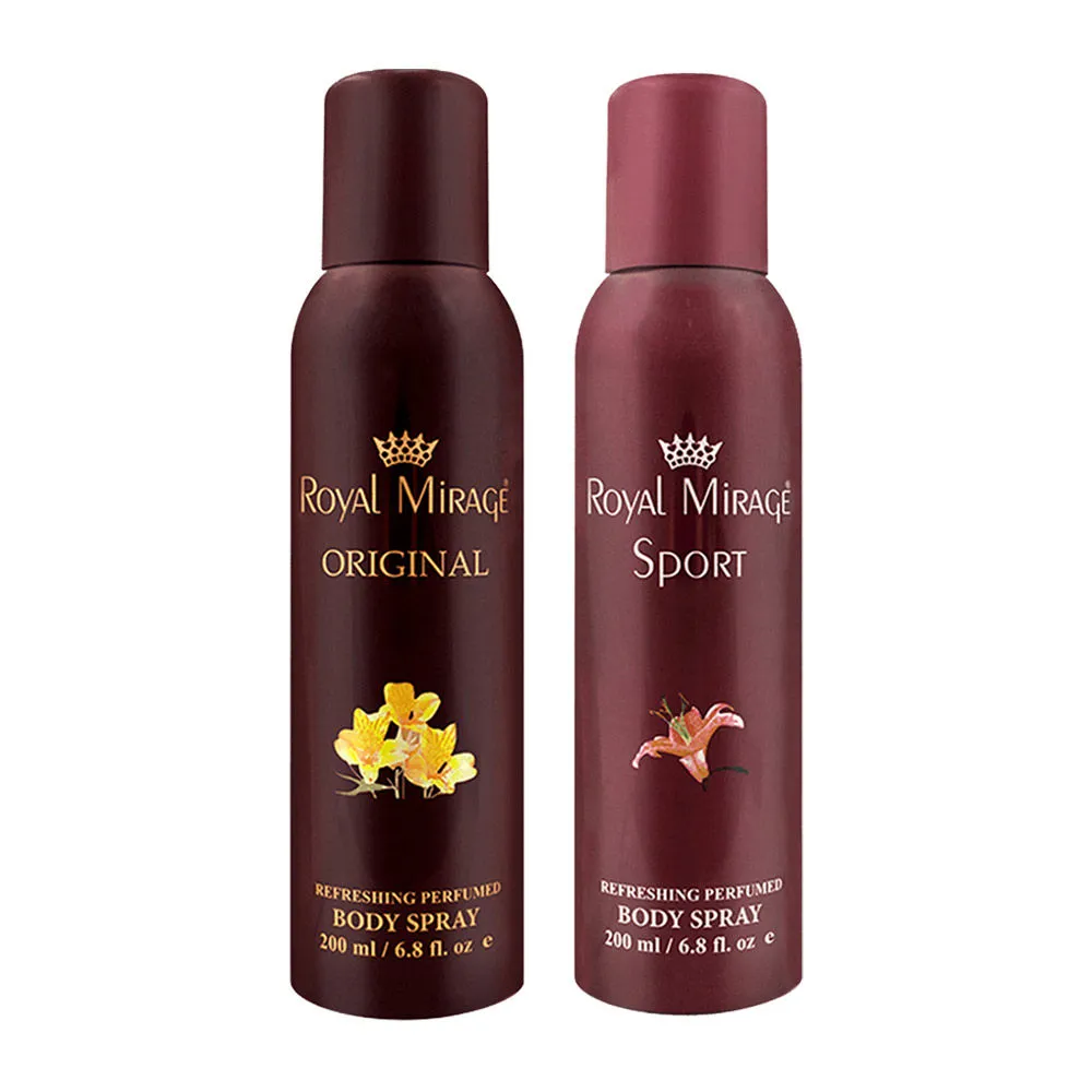 Royal Mirage Original & Sport Refreshing Perfumed Body Spray - Pack Of 2