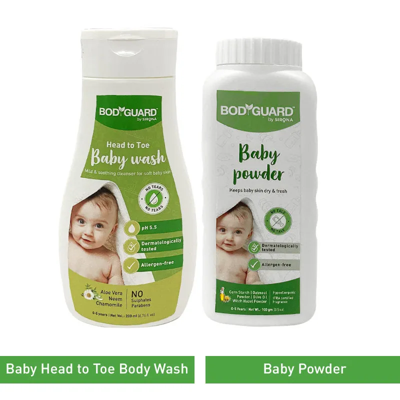 Bodyguard Baby Head To Toe Body Wash With Baby Powder