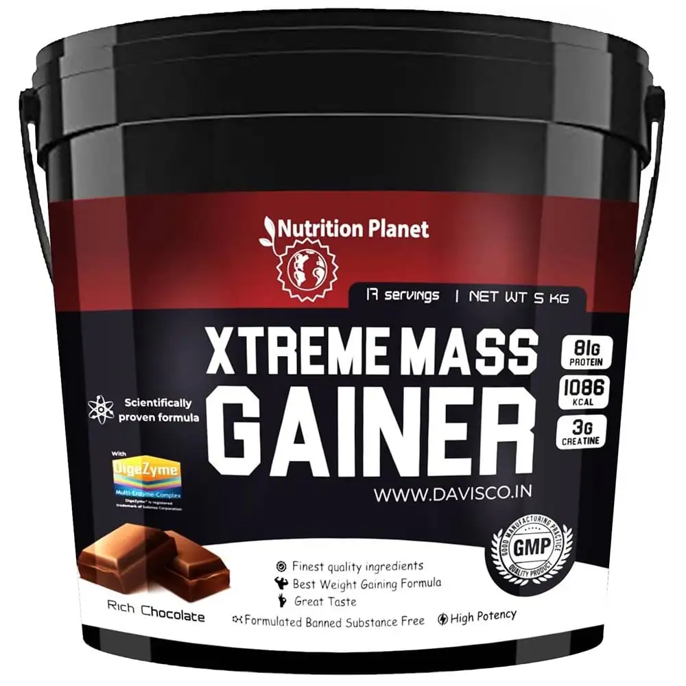 Nutrition Planet Xtreme Mass Gainer with Added DigeZyme,  11 lb  Chocolate