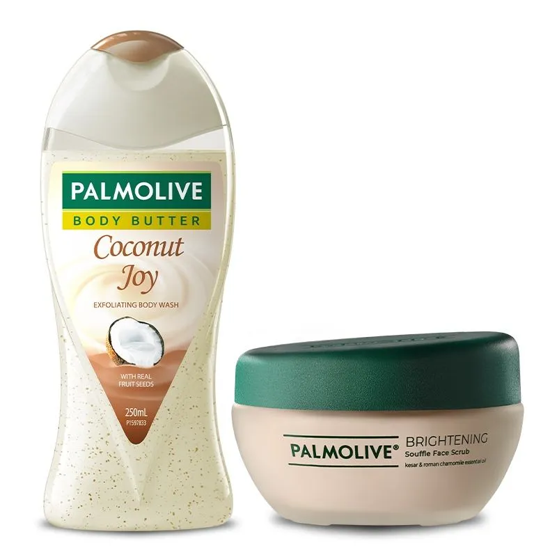 Palmolive Coconut Joy Body Wash & Brightening Souffle Face Scrub