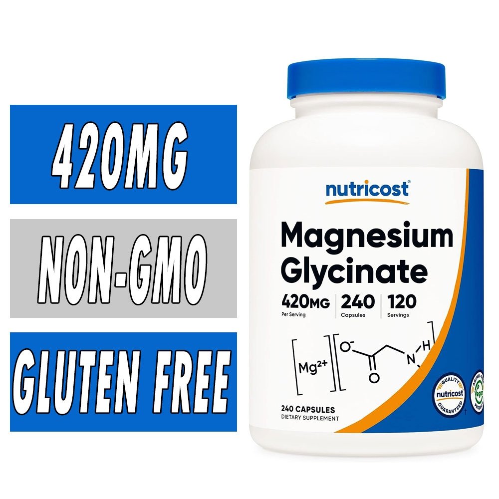 Nutricost Magnesium Glycinate - 420 mg - 240 Capsules