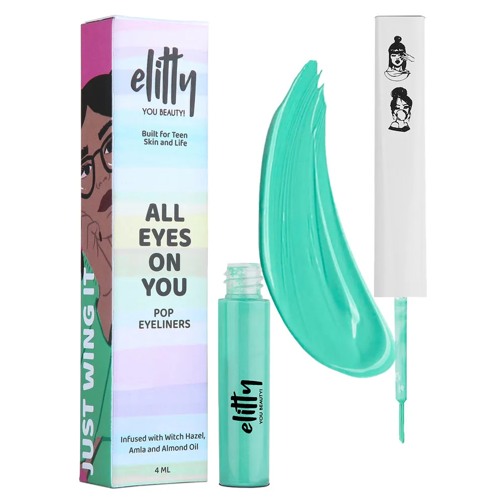 Elitty All Eyes On You Matte Pop Eyeliners - Cyan Green