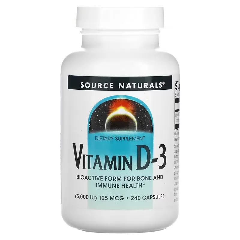 Vitamin D-3, 5,000 IU (125 mcg), 240 Capsules