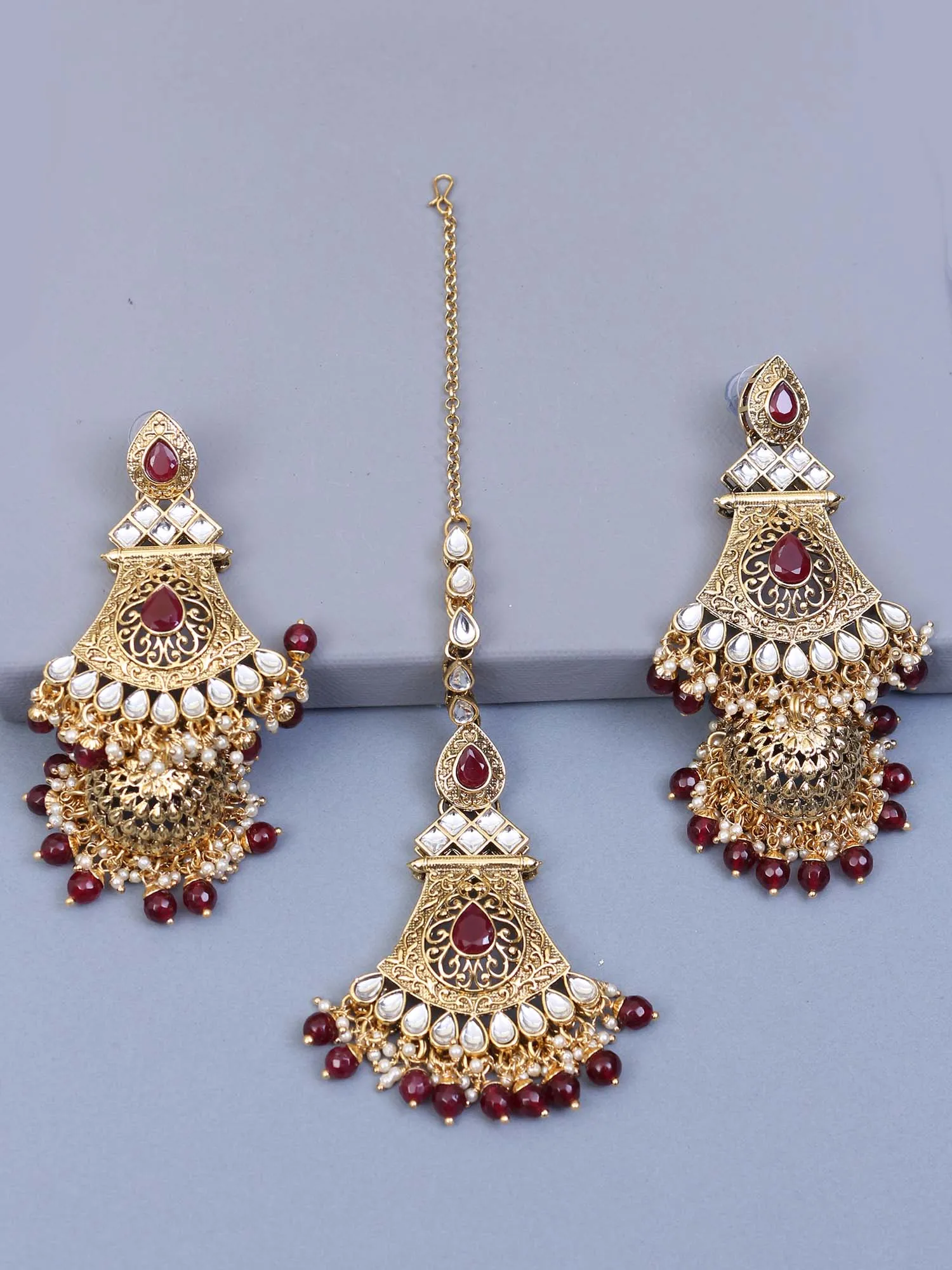 Bling Bag Ruby Gayatri Maang Tikka Set