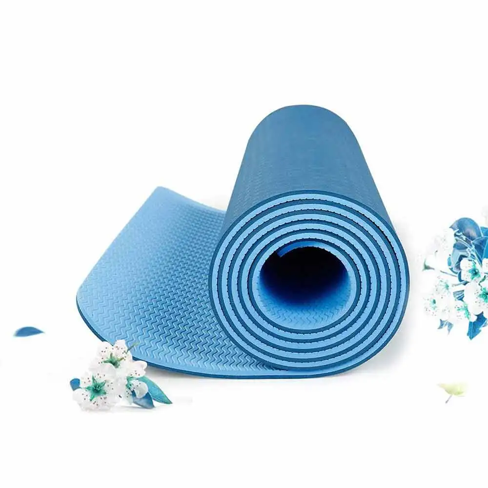 Strauss Premium TPE Eco Friendly Dual Layer Exercise Yoga Mat,  Blue  6 mm