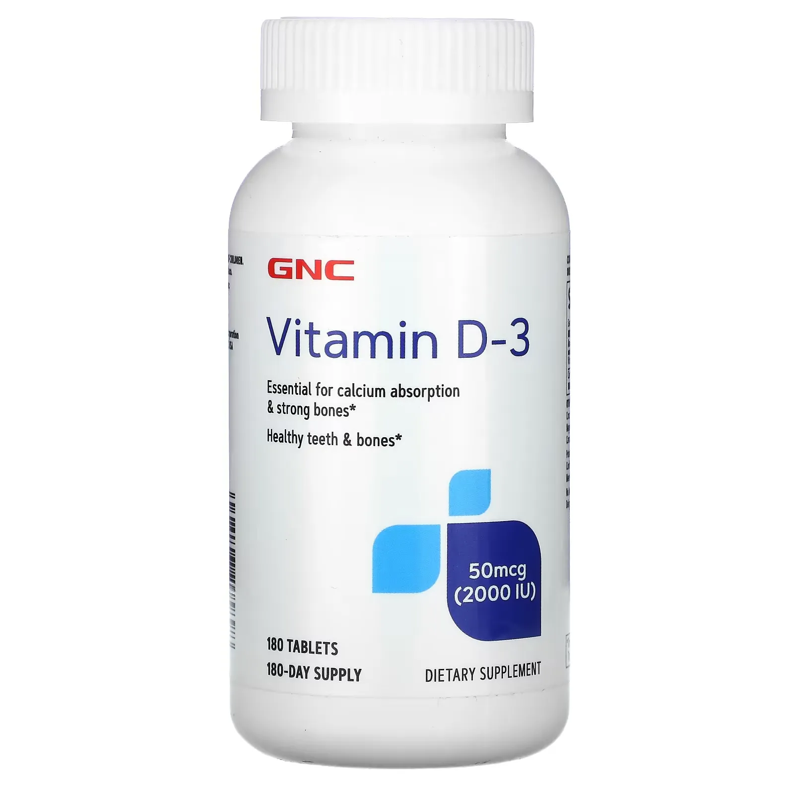 Vitamin D-3, 50 mcg (2,000 IU), 180 Tablets