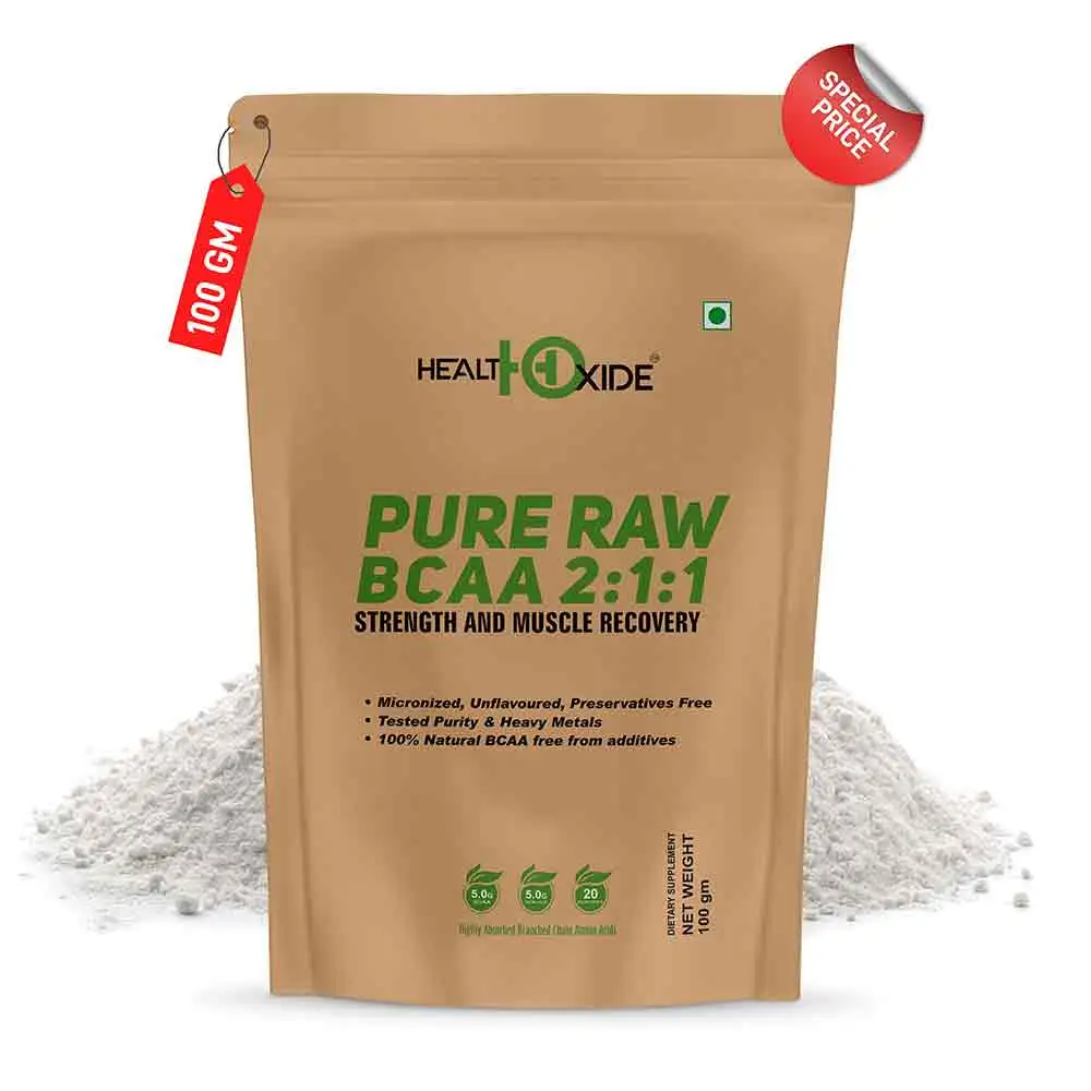 Health Oxide Pure Raw BCAA 2:1:1,  0.22 lb  20 Servings  Unflavoured