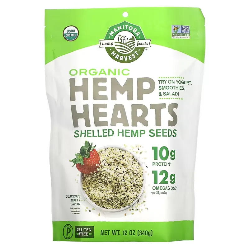 Hemp Hearts, Organic Shelled Hemp Seeds, Delicious Nutty, 12 oz (340 g)