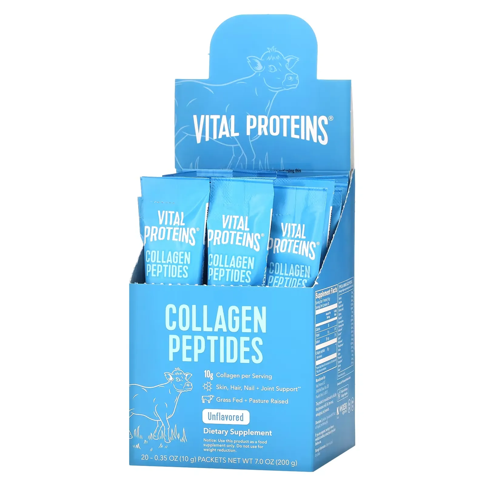 Collagen Peptides, Unflavored, 20 Packets, 0.35 oz (10 g) Each