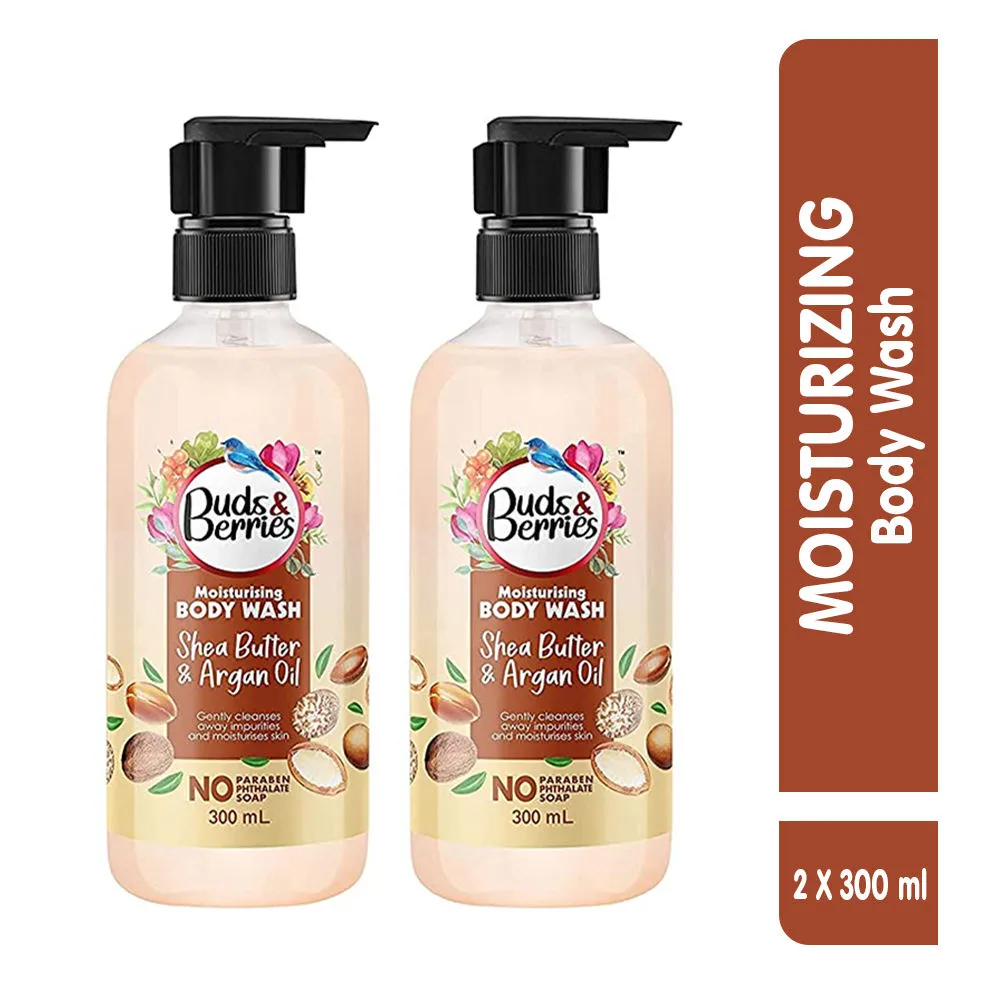 Buds & Berries Nourishment Shower Gel Combo Shea Butter and Argan Oil Body Wash (Pack of 2)