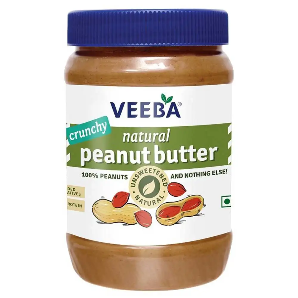 Veeba Natural Peanut Butter Unsweetened,  1 kg  Crunchy