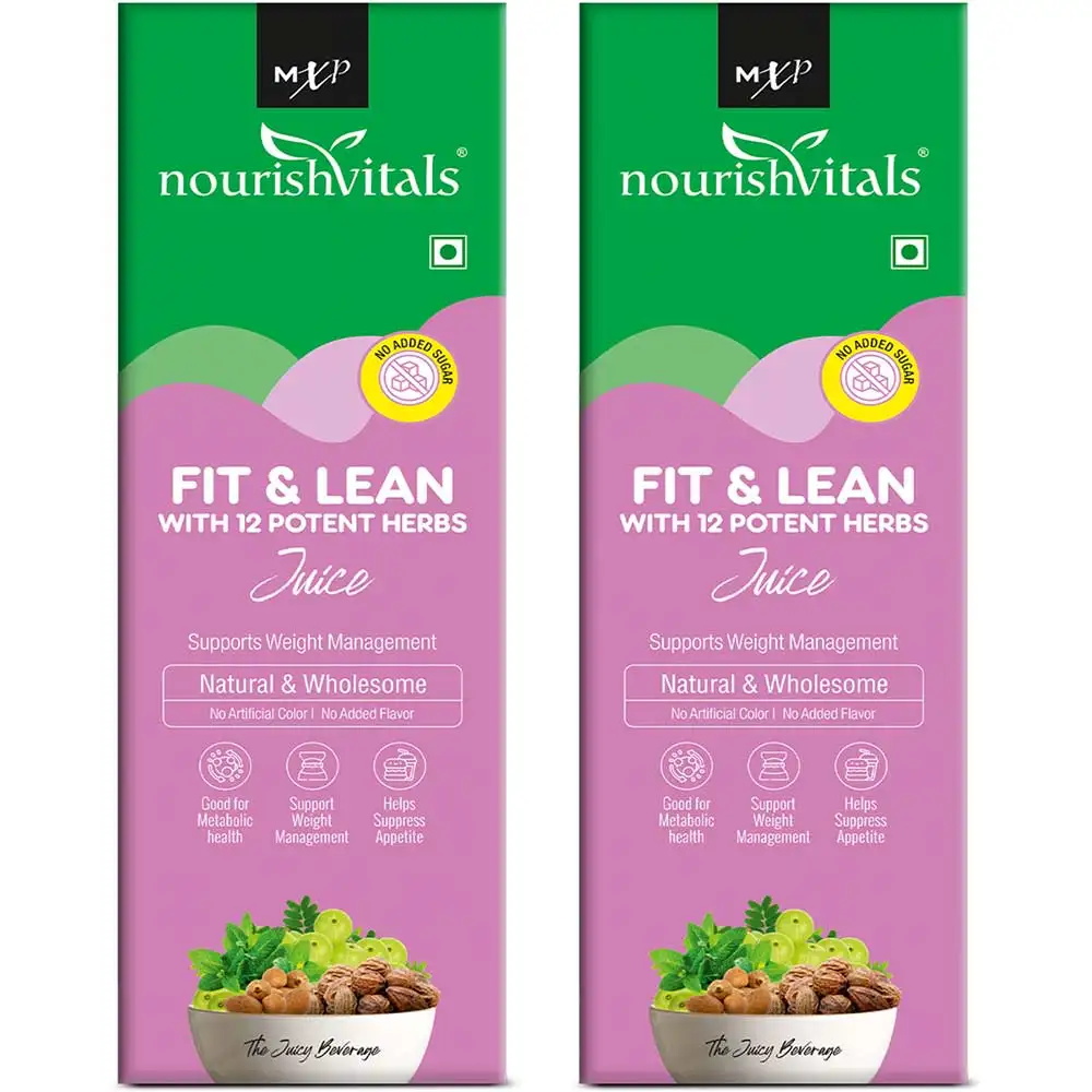 NourishVitals Fit & Lean with 12 Potent Herbs Juice,  Unflavoured (Pack of 2)  500 ml