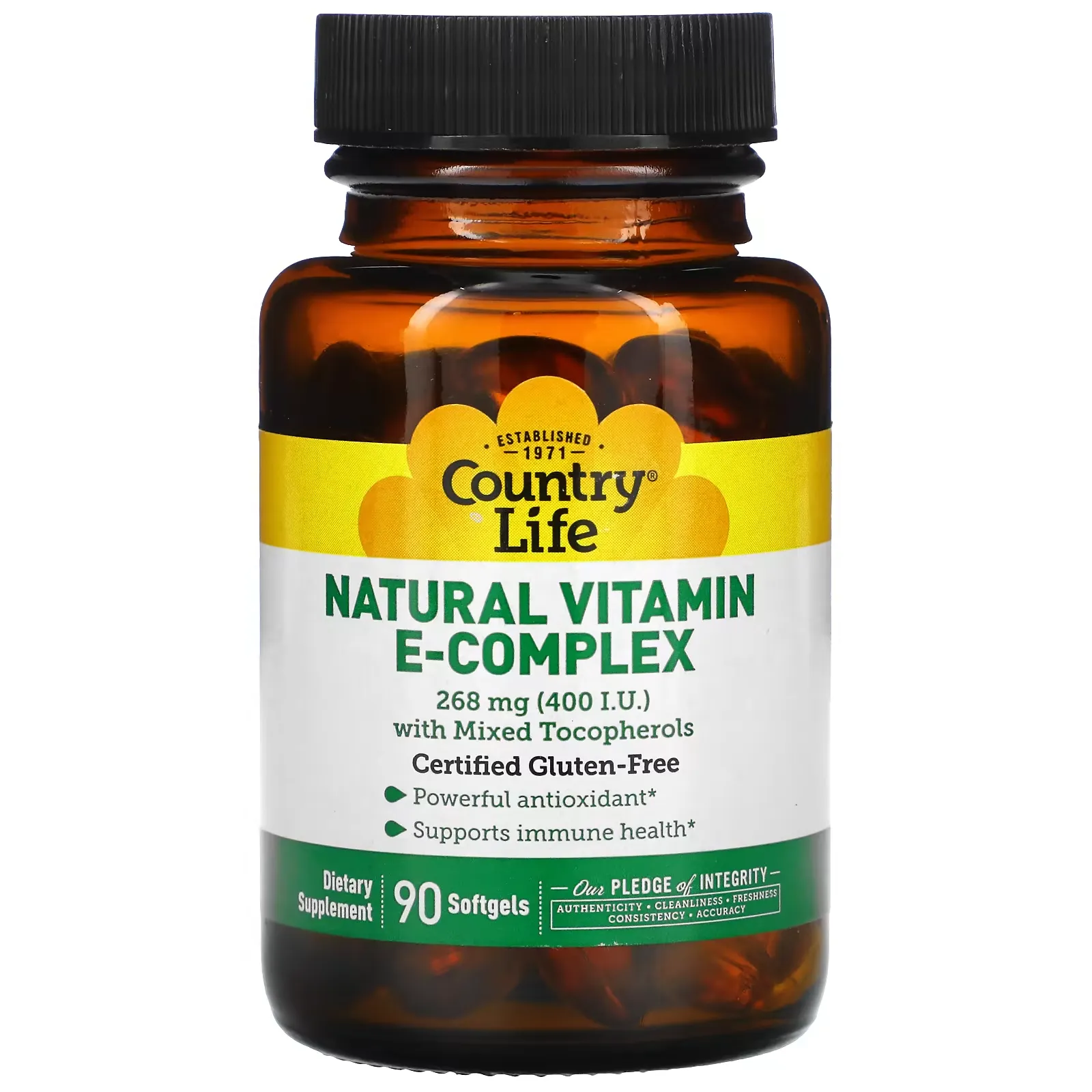 Natural Vitamin E-Complex with Mixed Tocopherols, 268 mg (400 IU), 90 Softgels