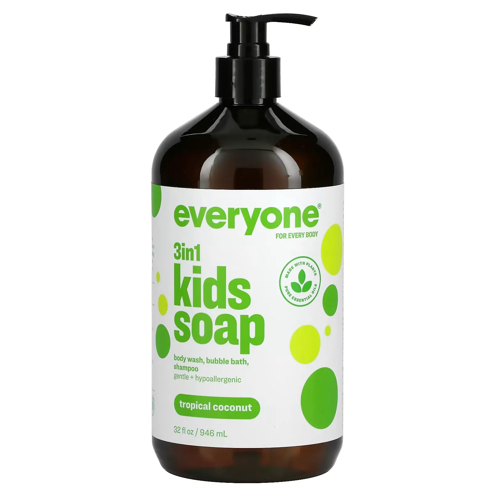 3 in 1 Kids Soap, Tropical Coconut, 32 fl oz (946 ml)