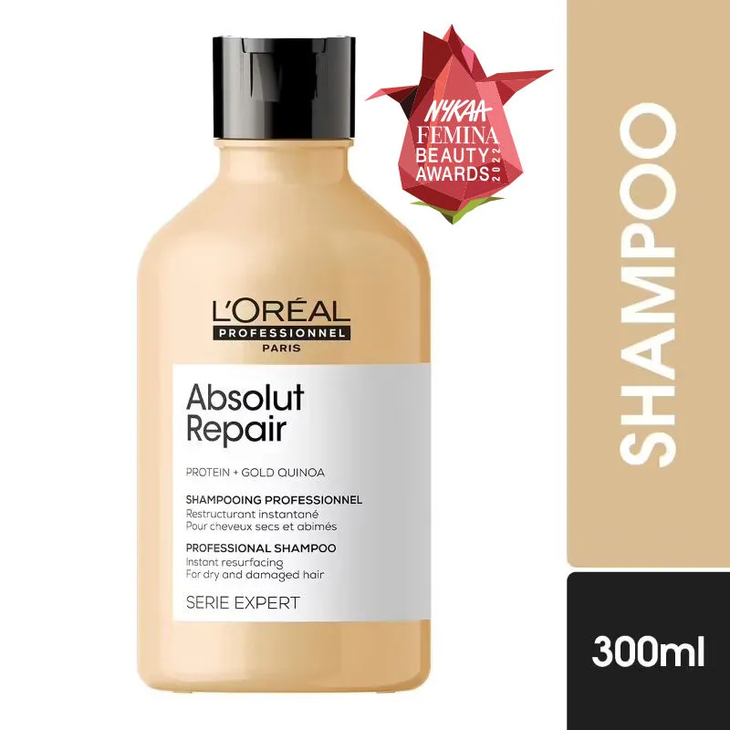 L'Oreal Professionnel Absolut Repair Shampoo with Protein and Gold Quinoa, Serie Expert