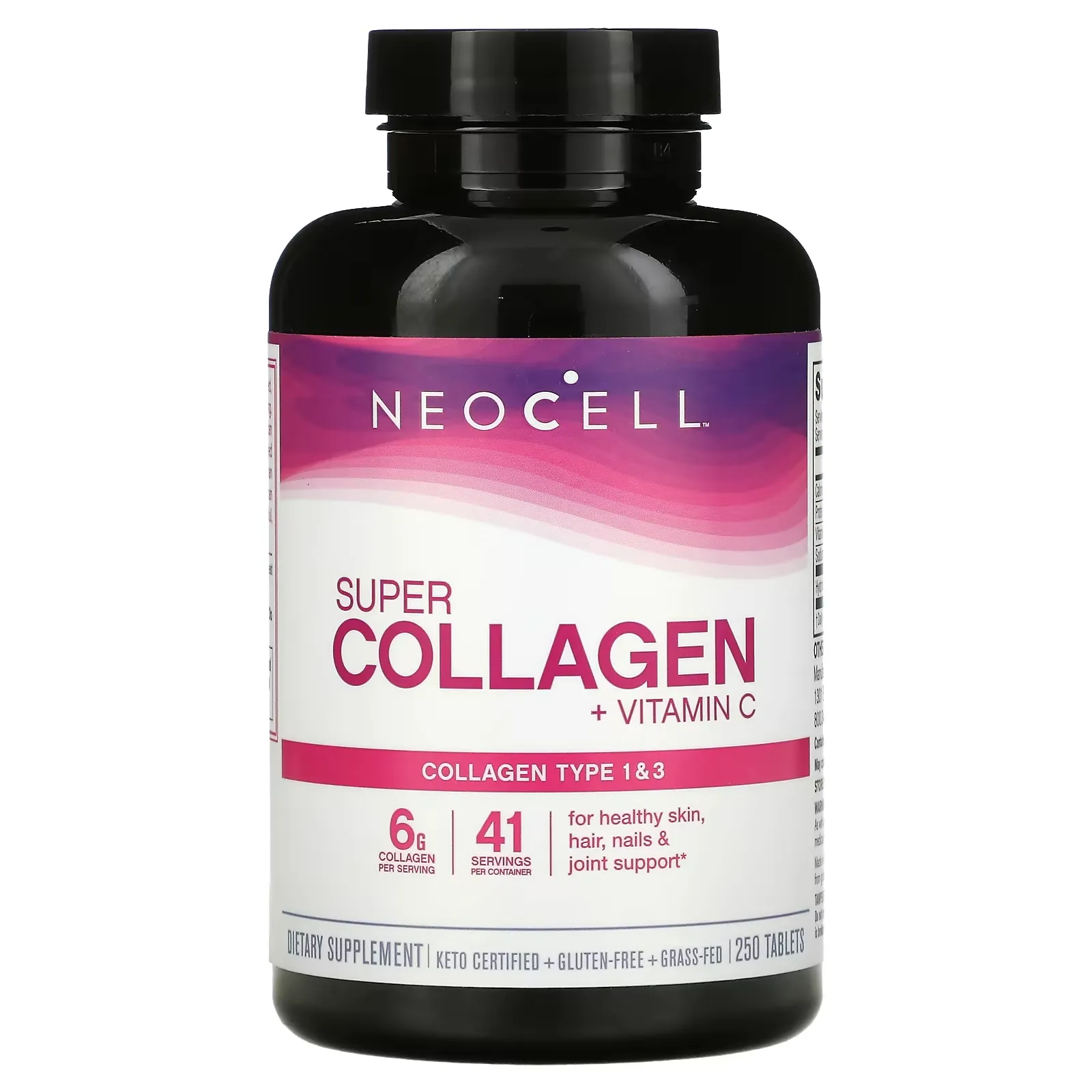 Super Collagen + Vitamin C, 250 Tablets