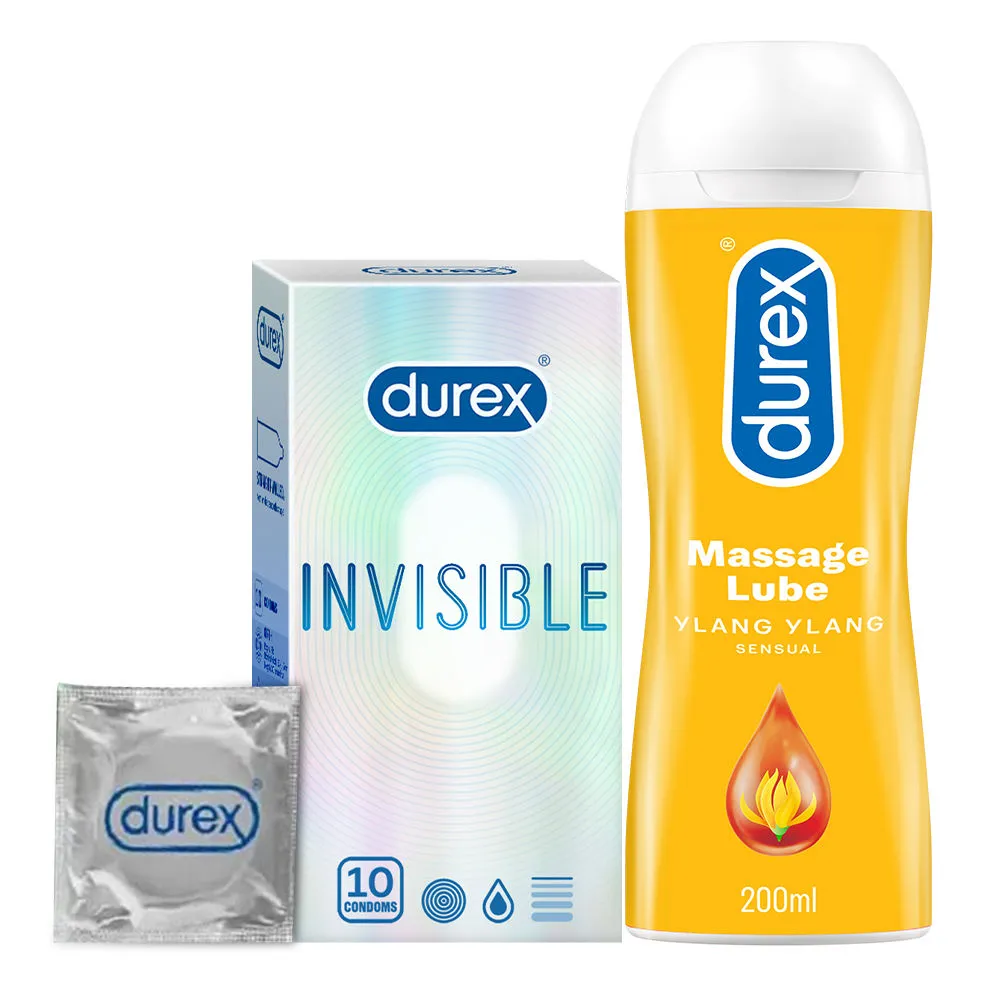 Durex Invisible Ultra Thin Condoms & Sensual 2In1 Lubrication Gel