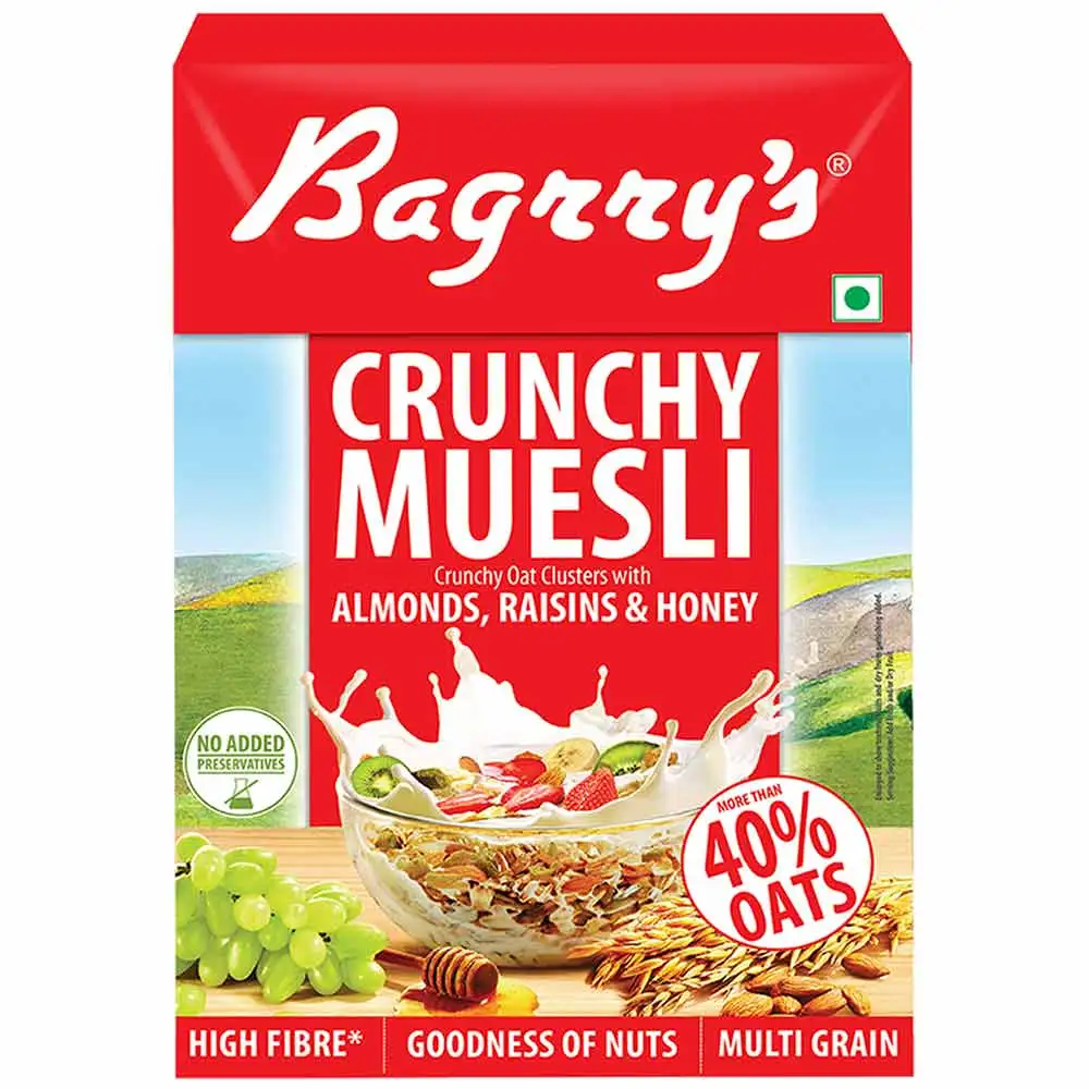 Bagrrys Almond N Raisin Healthy Crunch Muesli,  500 g  Unflavoured