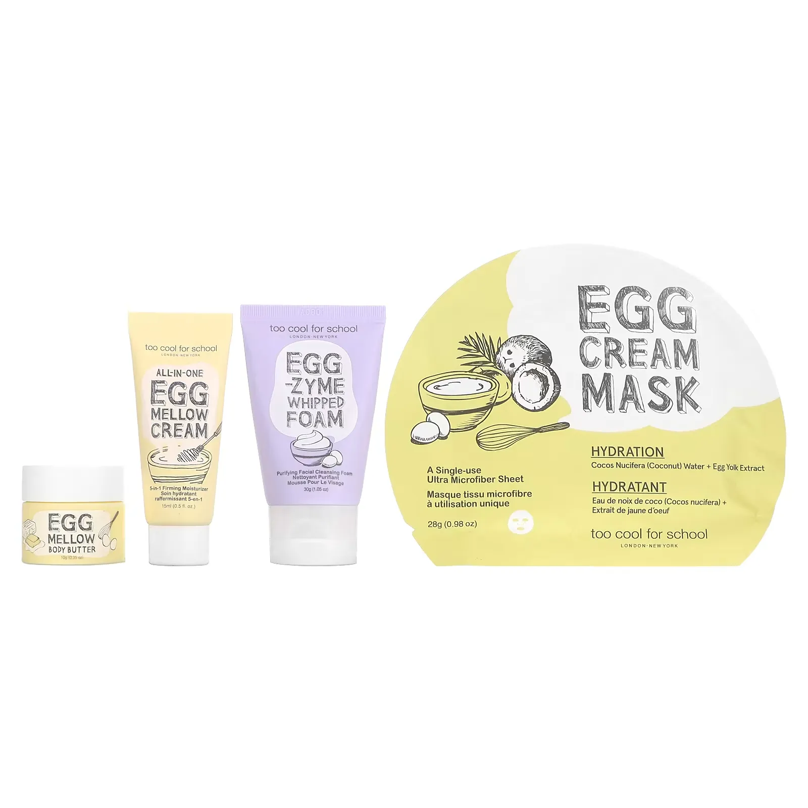 Egg-Ssential Skincare Mini Set, 4 Piece Set