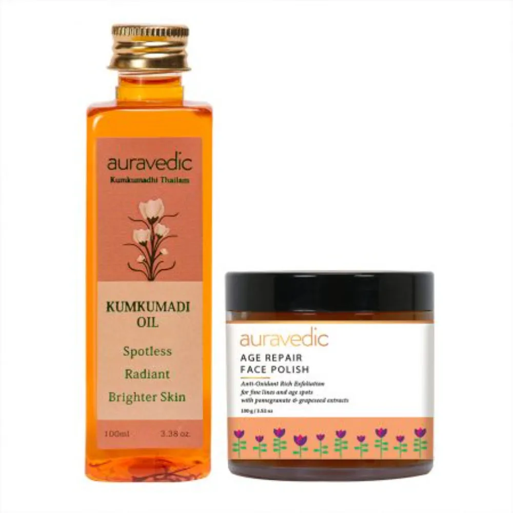 Auravedic Kumkumadi Oil + Age Repair Face Polish